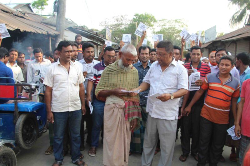 তজুমদ্দিনে উপজেলা পরিষদ নির্বাচনে স্বতন্ত্র প্রার্থীর গণসংযোগ