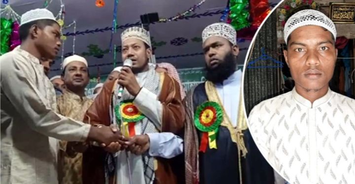 মনপুরায় মাহফিলে এসে ইসলাম গ্রহণ করলেন জুয়েল দাস
