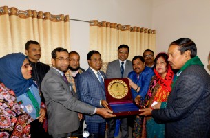 ভোলায় স্কাউটস’র প্রধান জাতীয়  কমিশনারকে সংবর্ধনা