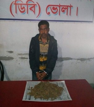 ভোলায় গাঁজাসহ মাদক ব্যবসায়ী আটক