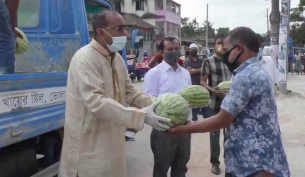 ভোলায় ক্ষতিগ্রস্থ তরমুজ চাষীদের লোকসান পুসিয়ে নিতে ব্যাতিক্রমী উদ্যোগ