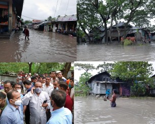 জোয়ারের প্লাবনে ৫ হাজার পরিবার, এমপি’র উদ্যোগে বাঁধ সংস্কার