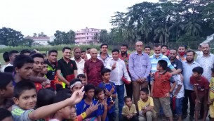 ভোলায় মিনি ফুটবল টুর্নামেন্টের ফাইনালে বাপ্তা স্পোটিং রিয়াল  মাদ্রিদ চ্যাম্পিয়ন