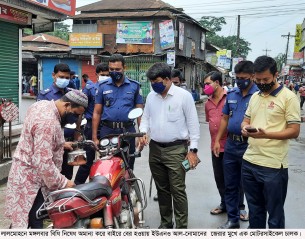 লালমোহনে সর্বাত্মক লকডাউনে প্রশাসনের কঠোর অবস্থান