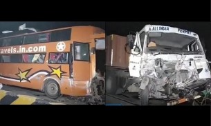উত্তর প্রদেশগামী একটি বাসের সঙ্গে ট্রাকের সংঘর্ষে নিহত ১৫, আহত ৩৫