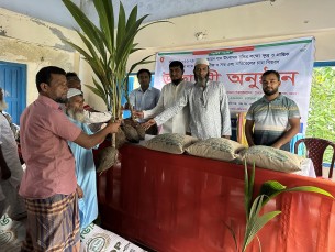 ভোলায় প্রান্তিক কৃষকের মাঝে ২৫ হাজার নারকেল চারা বিতরণ