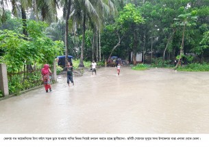ভোলায় ভারী বর্ষণে  নিন্মাঞ্চল প্লাবিত