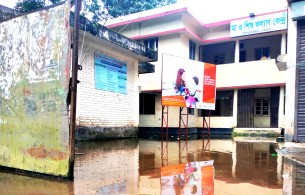 লালমোহনে মা ও শিশু কল্যাণ কেন্দ্রে  নেই পানি নিঃস্কাশনের ব্যবস্থা