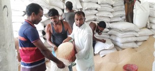 চরফ্যাসনে জেলে পুনর্বাসনে চাল বিতরণ