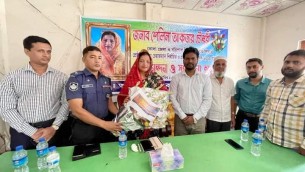 মনপুরা উপজেলা চেয়ারম্যান শেলিনা চৌধুরীকে সংবর্ধনা