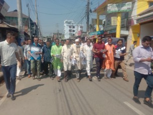 দ্রব্যমূল্যের ঊর্ধ্বগতির প্রতিবাদে ভোলা বিএনপির লিফলেট বিতরণ