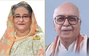 বিজেপির বর্ষীয়ান নেতা এল কে আদভানির সঙ্গে শেখ হাসিনার সৌজন্য সাক্ষাৎ