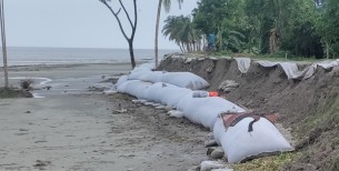 তজুমদ্দিনে ঝুকিপূর্ণ বেড়িবাঁধ  ভেঙ্গে পানিতে প্লাবিত হওয়ার আশংকা