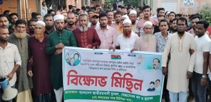 লালমোহন ইউনিয়নে বিএনপি ও অঙ্গ সংগঠনের বিক্ষোভ মিছিল
