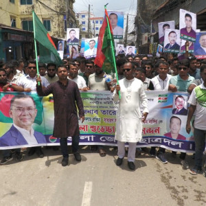 ভোলা জেলা ছাত্রদলের নতুন কমিটি ঘোষণা করায় আনন্দ মিছিল