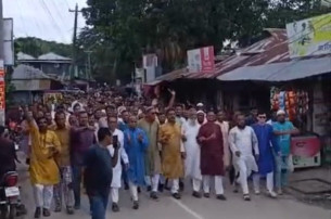 জাতীয় সংসদের স্পিকার ভারপ্রাপ্ত রাষ্ট্রপতি হওয়ায় ভোলার তজুমদ্দিনে বিএনপির আনন্দ মিছিল