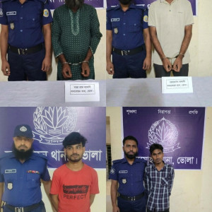 লালমোহনে পুলিশের পৃথক অভিযানে সাজাপ্রাপ্ত ও মাদকসহ গ্রেফতার-৪