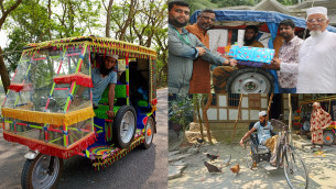 ভাঙা মেরুদণ্ড থামাতে থামেননি সালাউদ্দিন অটোরিকশায় ফিরল জীবনের গতি