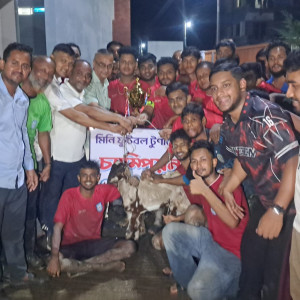 ভোলায় হেলিপ্যাড ক্লাব মিনি ফুটবল টুর্নামেন্টের ফাইনালে চ্যাম্পিয়ন আলগী স্পোর্টিং ক্লাব