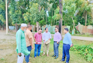 লালমোহনে ‘বীর বিক্রম মেজর হাফিজ স্টেডিয়াম নির্মাণে সম্ভাব্য স্থান পরিদর্শন