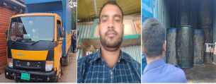 লালমোহনে কাভার্ড ভ্যানসহ ৯ হাজার লিটার অপরিশোধিত সয়াবিন তেল জব্দ