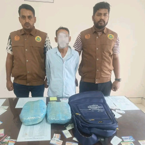ভোলায় ডিবি পুলিশের অভিযানে ২ কেজি গাঁজাসহ আটক ১