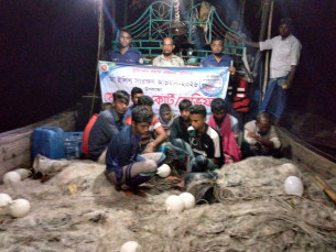 ভোলায় ২ লাখ ৫৫ হাজার মিটার অবৈধ জাল জব্দ
